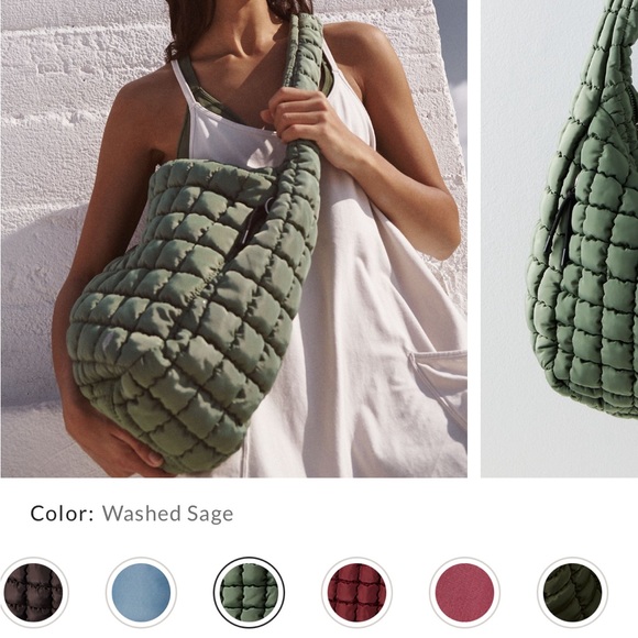 Free People Olive Quilted Hobo Bag - Picture 2 of 4